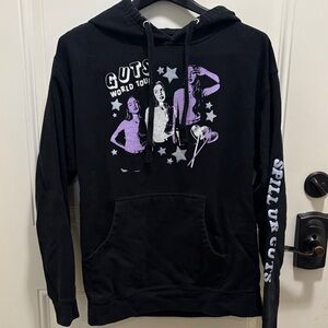 Olivia Rodrigo Black Hoodie with White and Purple Design